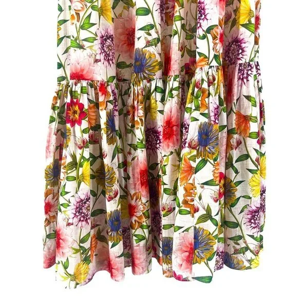 NEW Borgo De Nor Petra One Shoulder Ruffle Midi Dress Tiered Floral Print - Picture 14 of 16